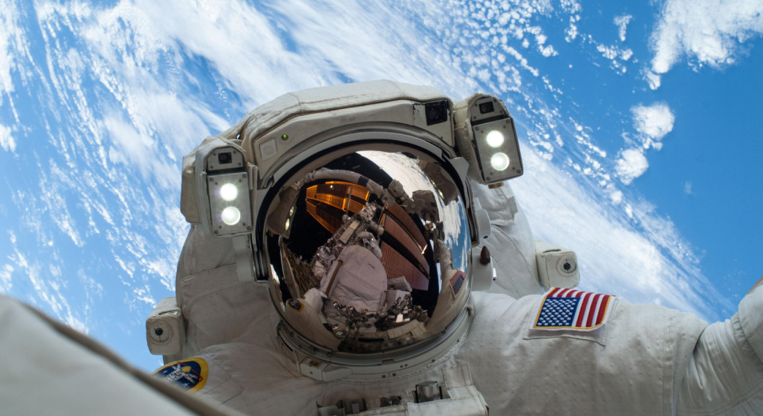 Photo of astronaut floating in space