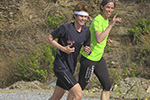 Two people running